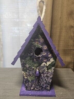Decorative Purple Decoupage Bird House